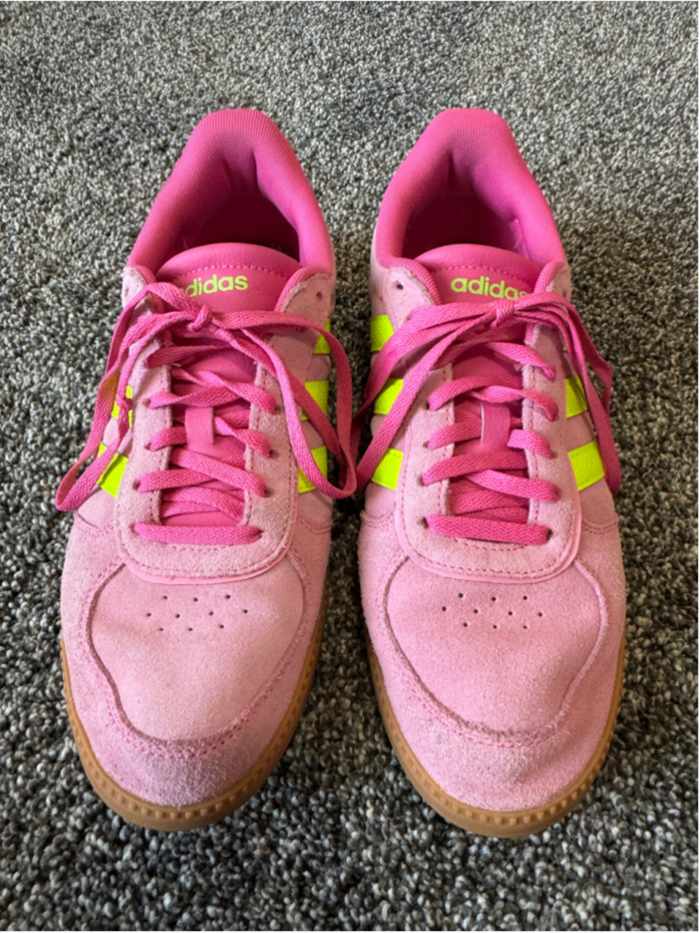 Women’s Adidas Breaknet Sleek in Pulse Magenta Lucid Lemon Bliss Pink Size 9